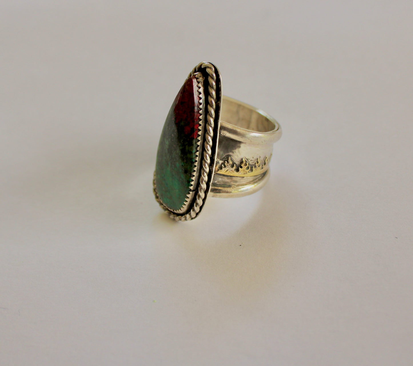 Size 8.5 Sonoran Sunrise Statement Ring with Flames