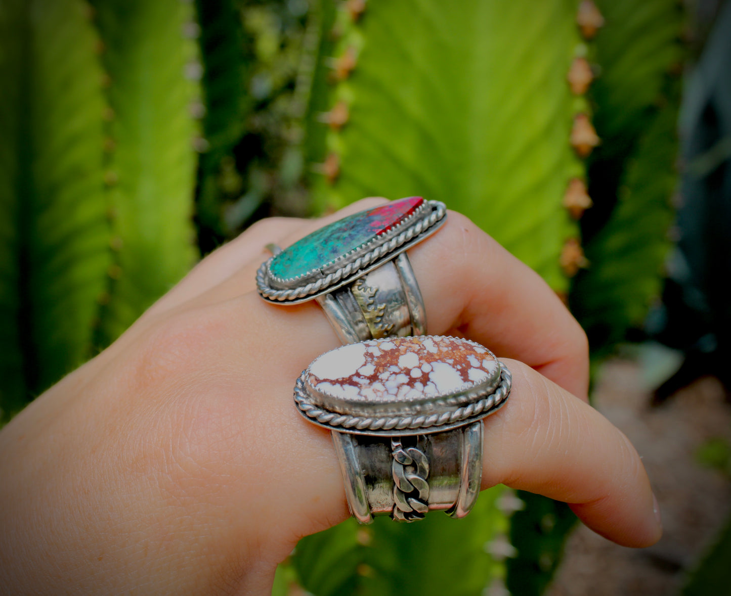 Size 8.5 Sonoran Sunrise Statement Ring with Flames
