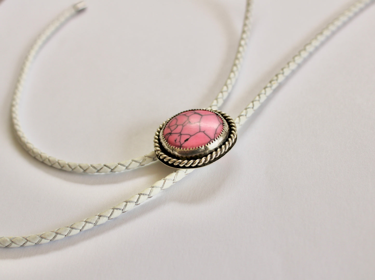 Pink Mojave Composite Bolo Tie