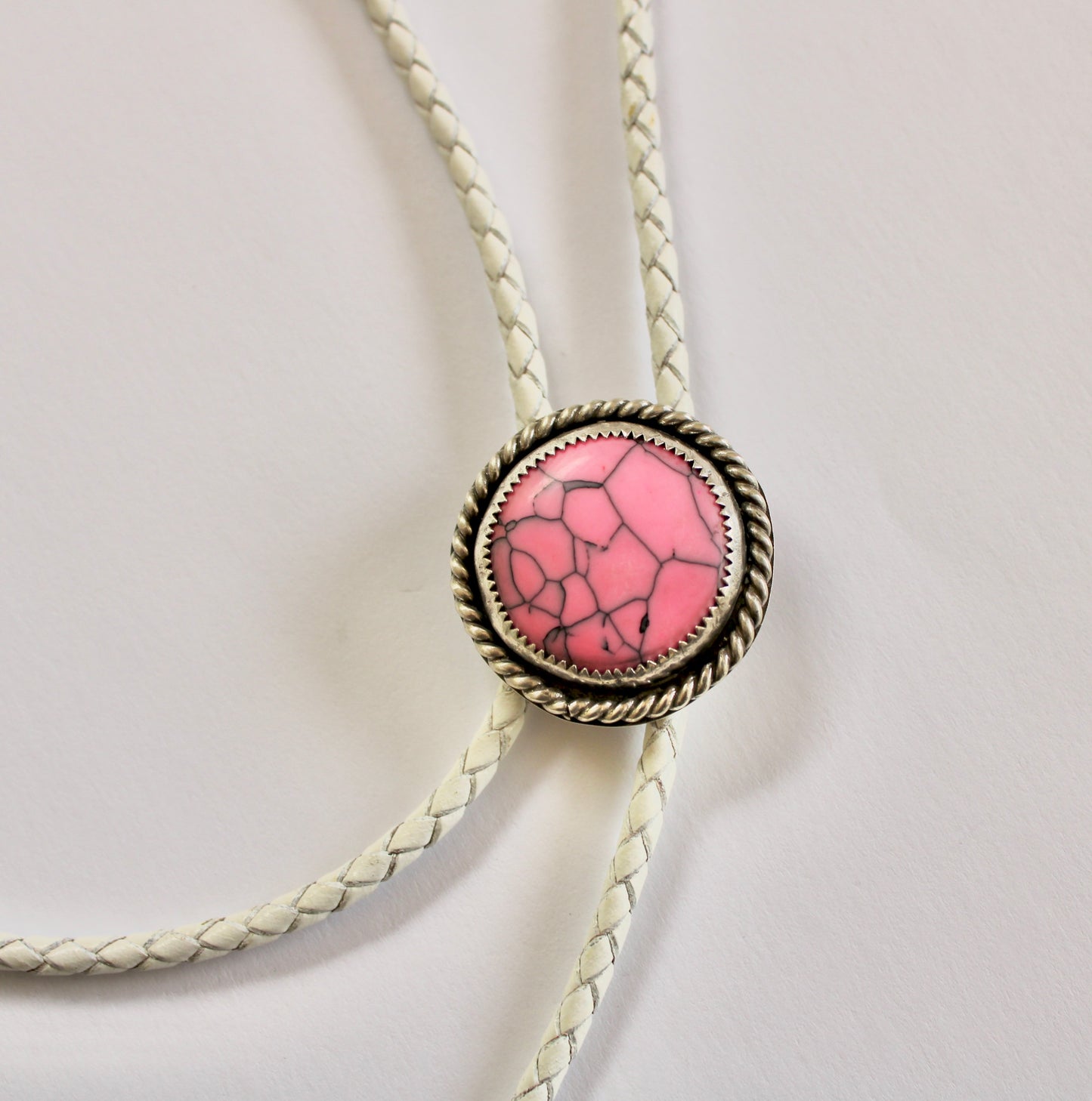 Pink Mojave Composite Bolo Tie