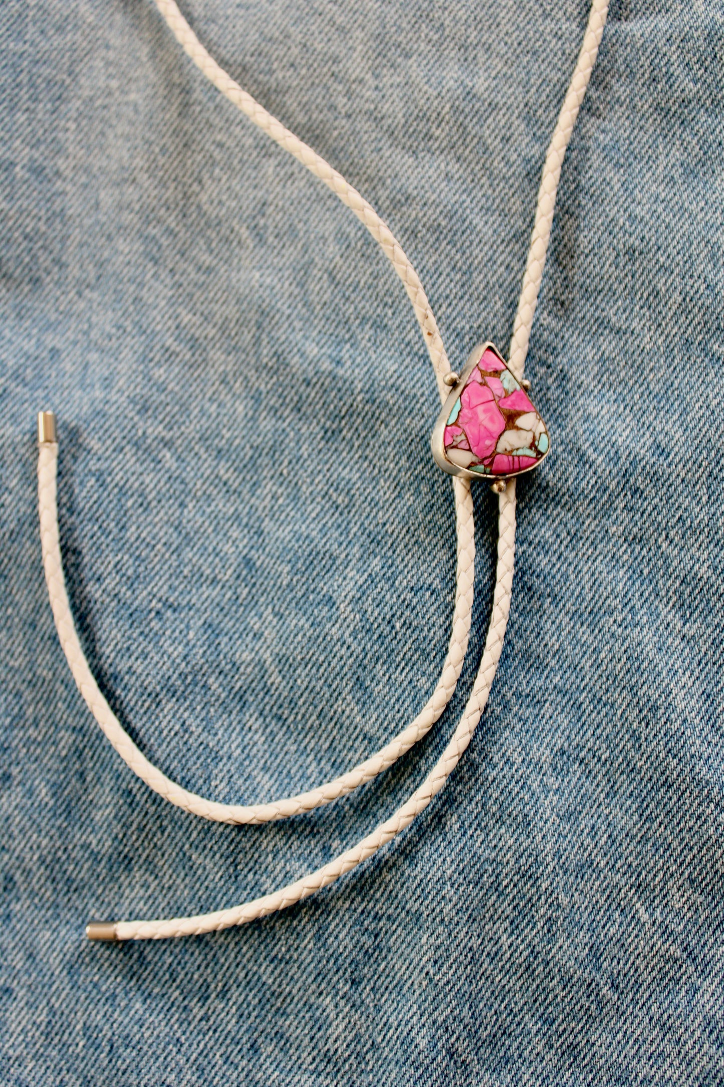Cotton Candy Dahlia Bolo Tie