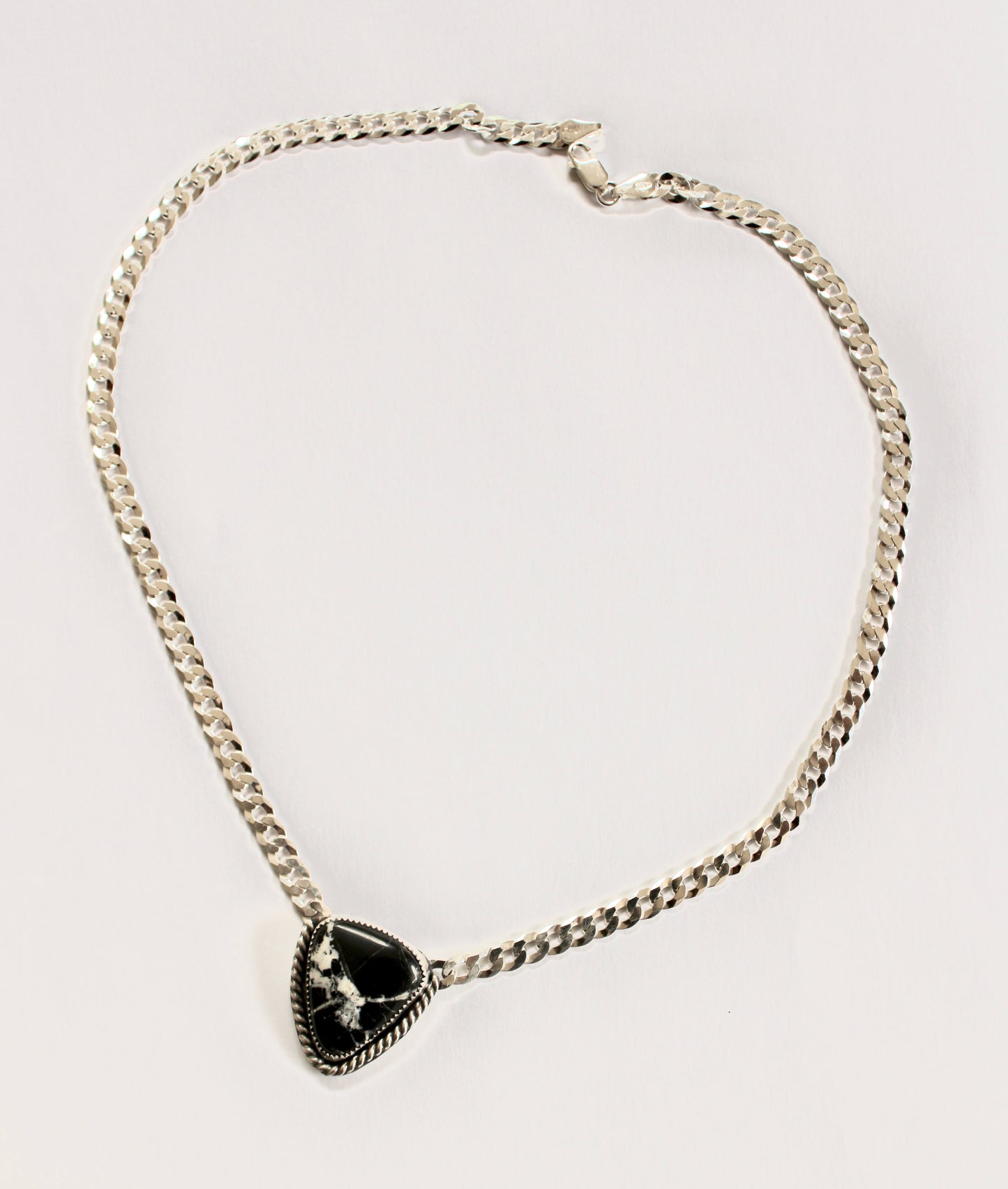 White Buffalo Turquoise Curb Chain Necklace