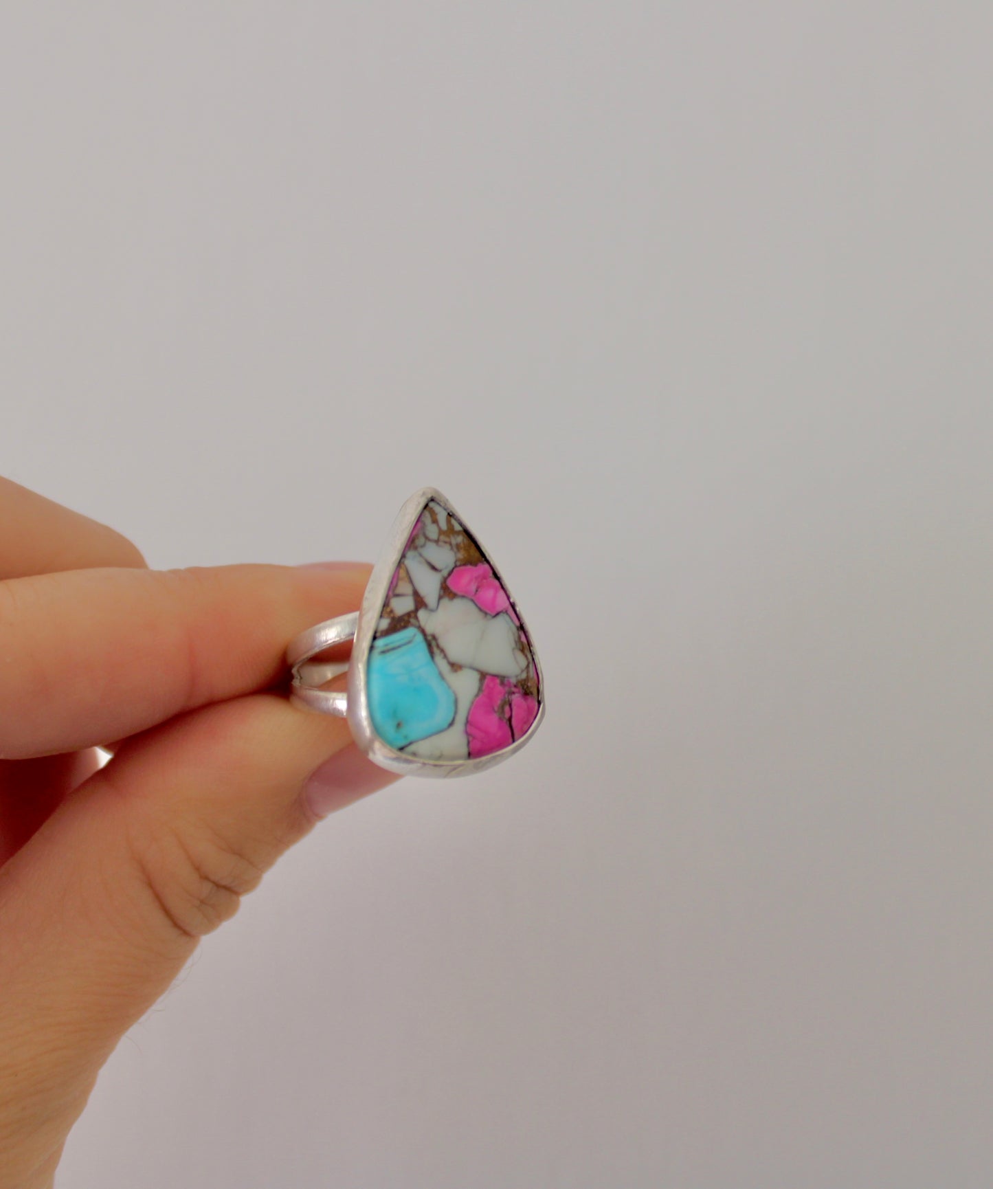 Size 9-Cotton Candy Pink Dahlia Ring