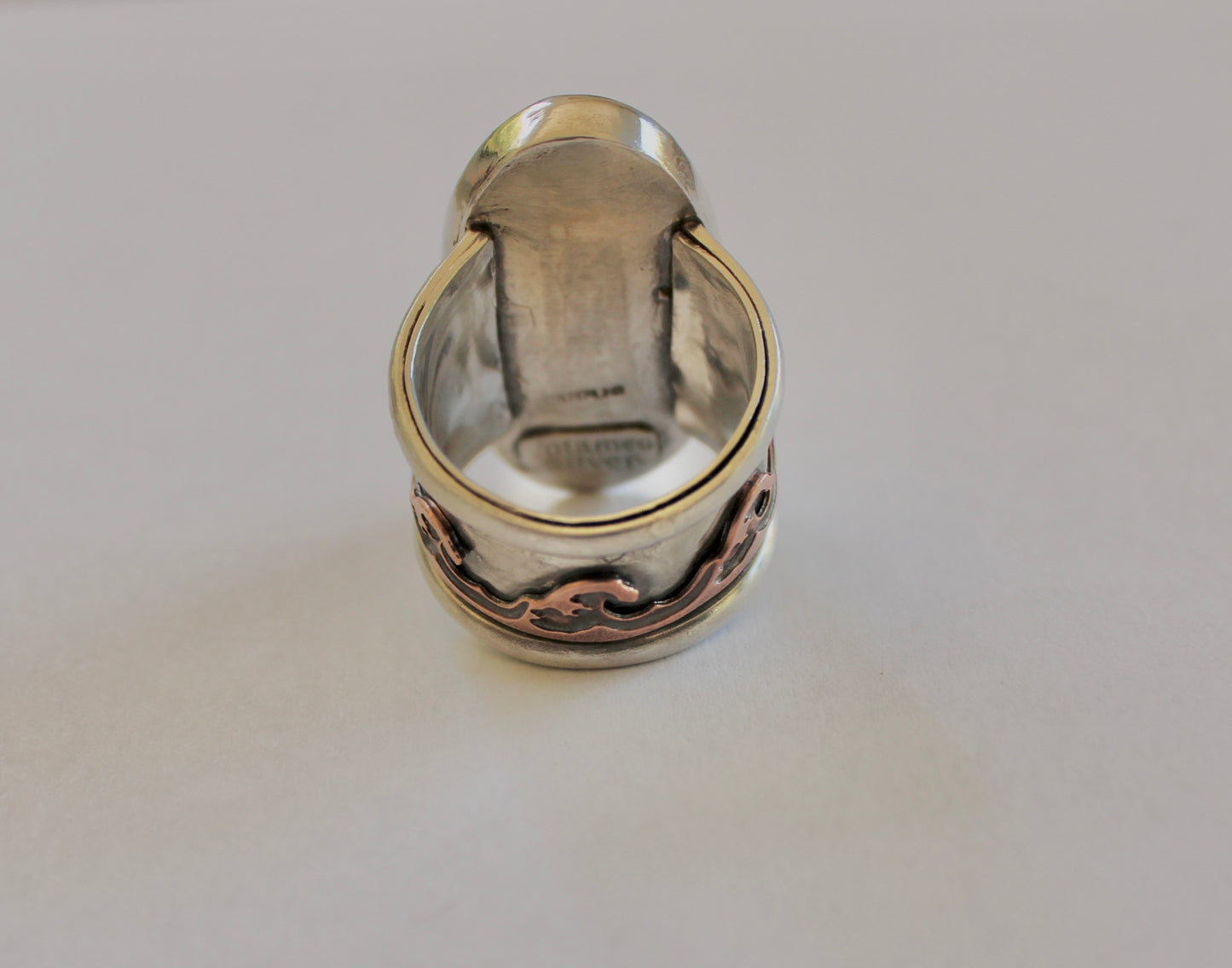 Size 10-True Blue Kingman Turquoise ring with Copper Waves