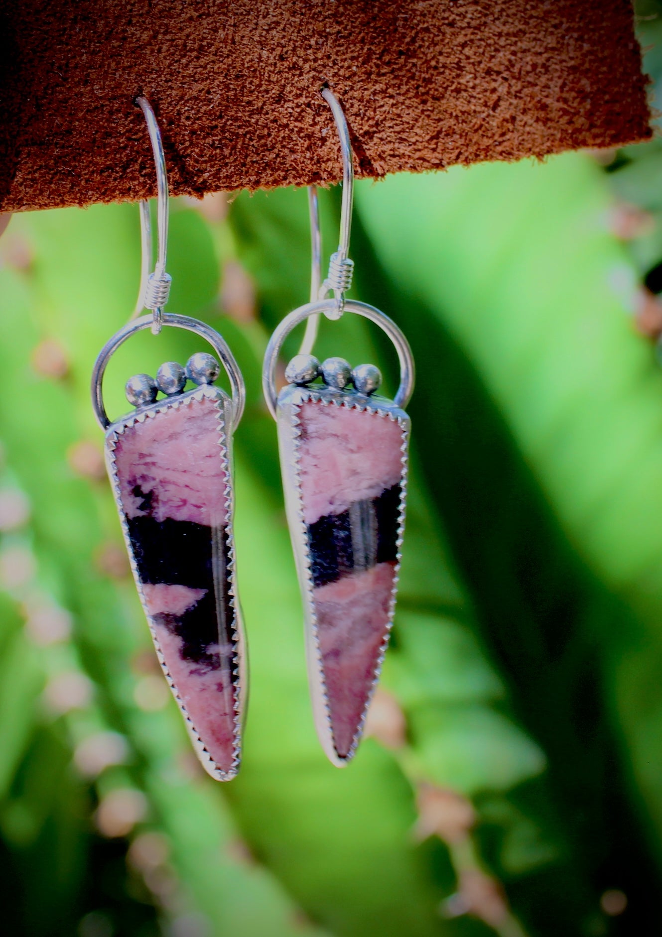 Pink Rhodonite Earrings
