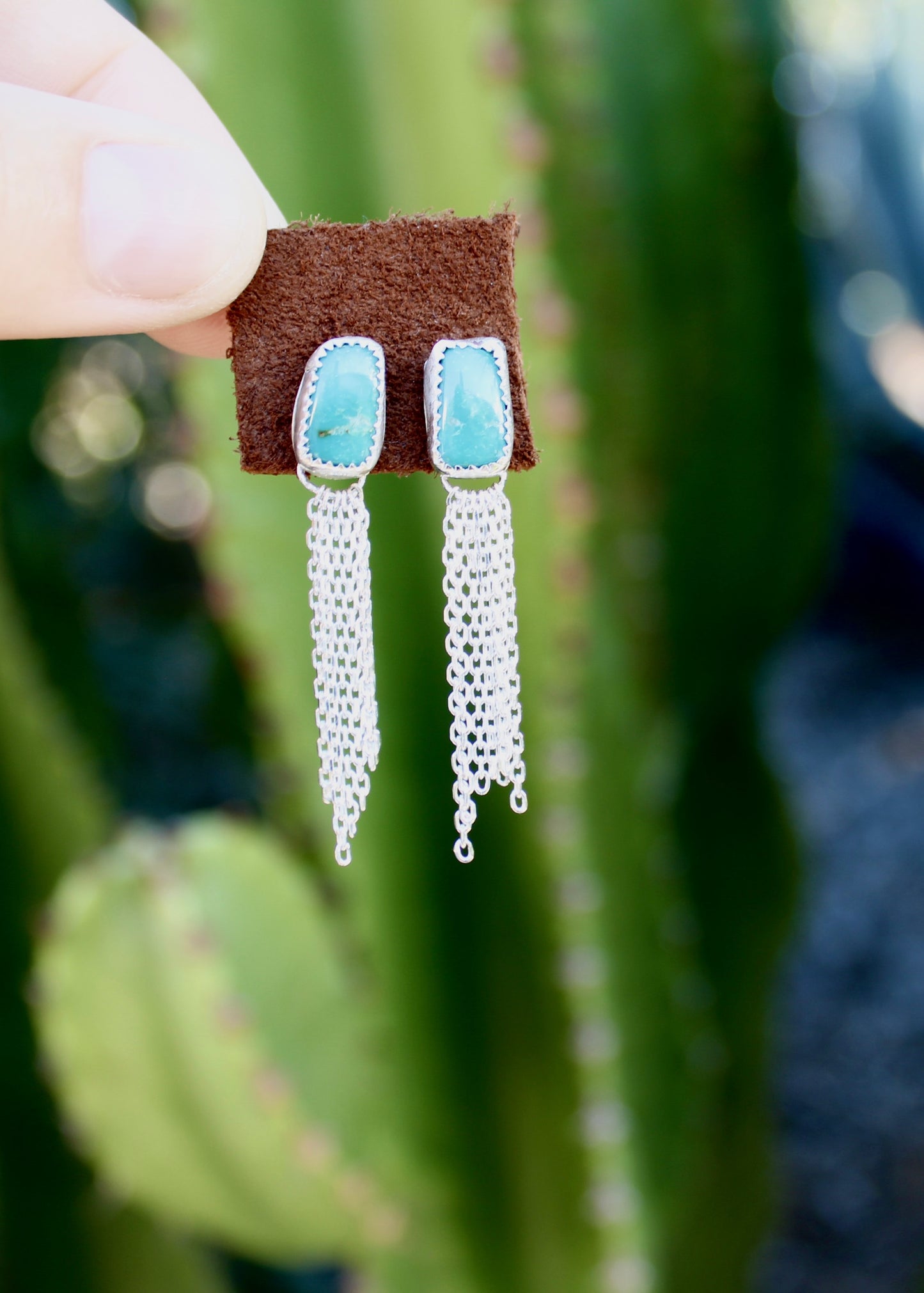 Sonoran Turquoise Fringe Duster Earring Studs