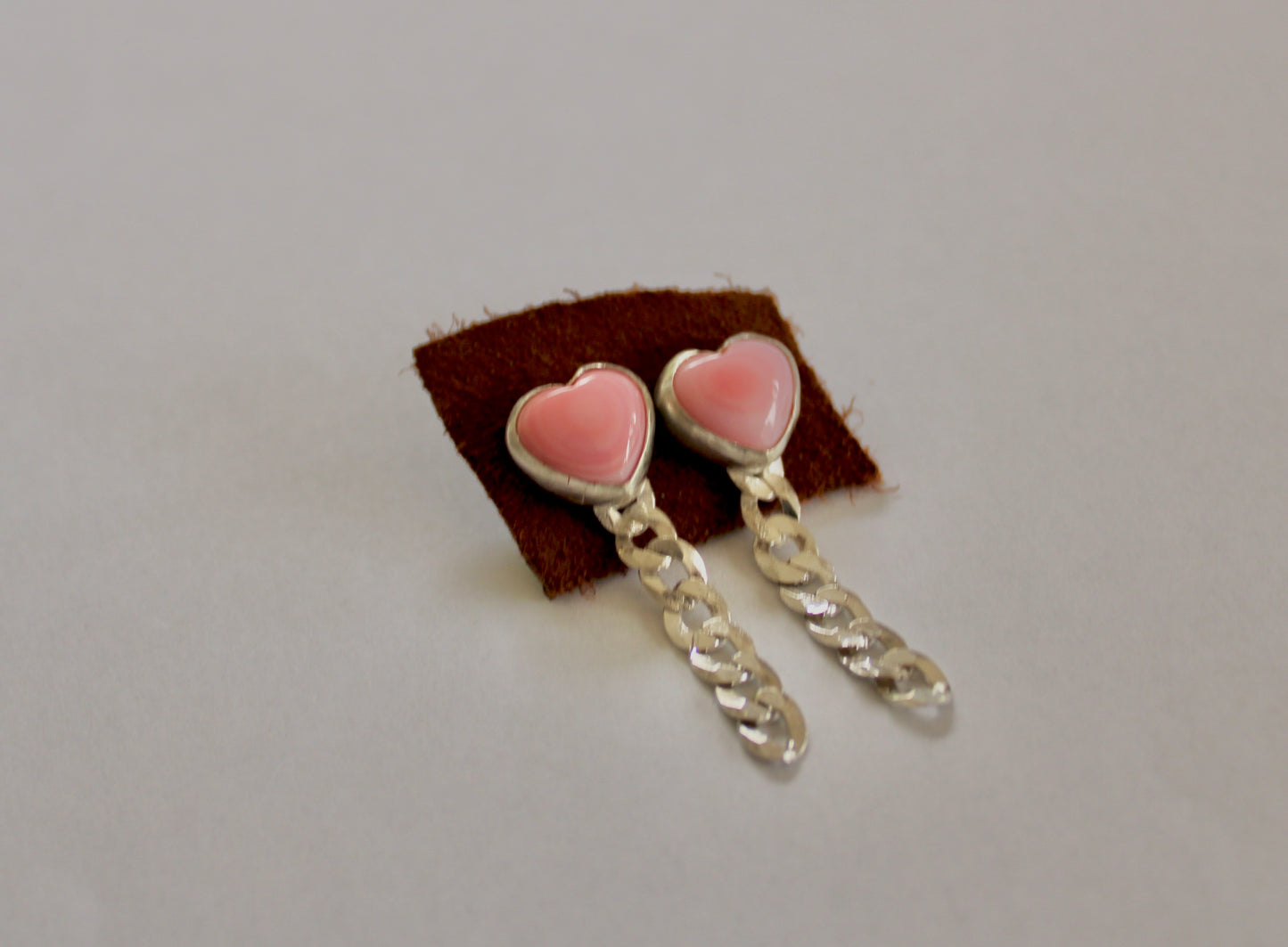 Heart Curb Chain Earrings