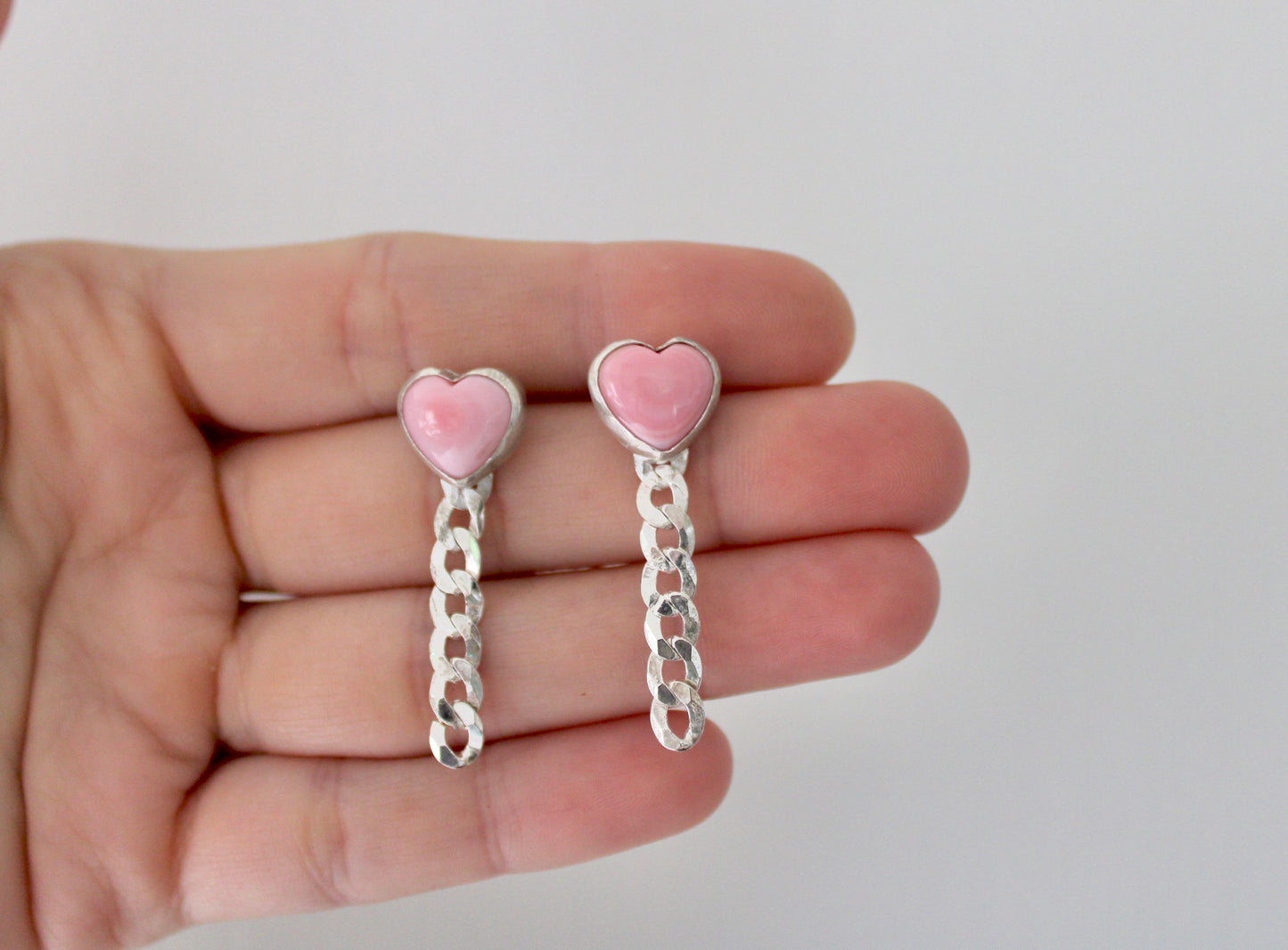 Heart Curb Chain Earrings