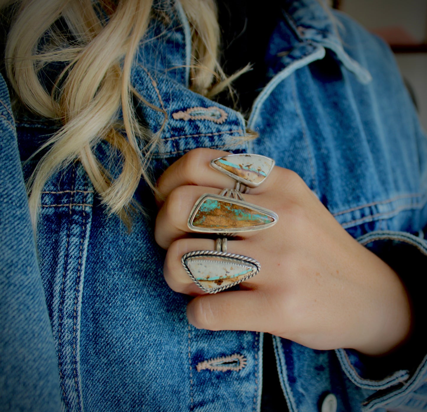 Size 9.5- Royston Ribbon Turquoise Ring
