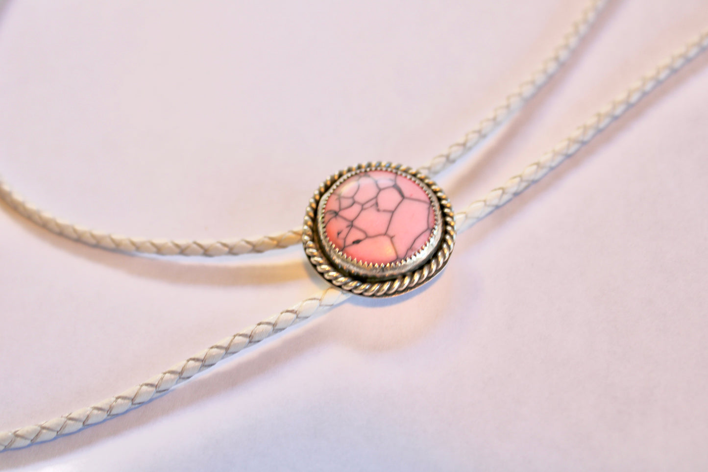 Pink Mojave Composite Bolo Tie