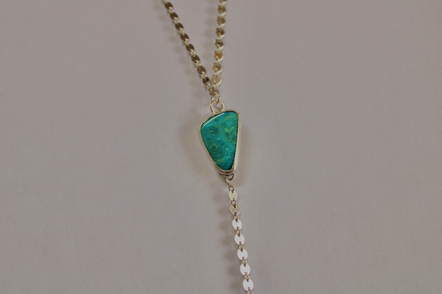 Blue Gem Turquoise Lariat Necklace