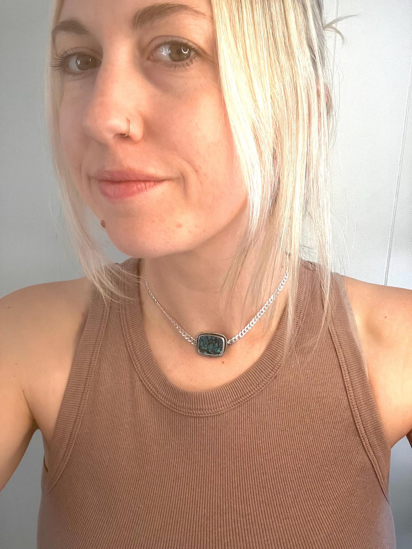 Choker with Bao Canyon Turquoise, Sterling Silver