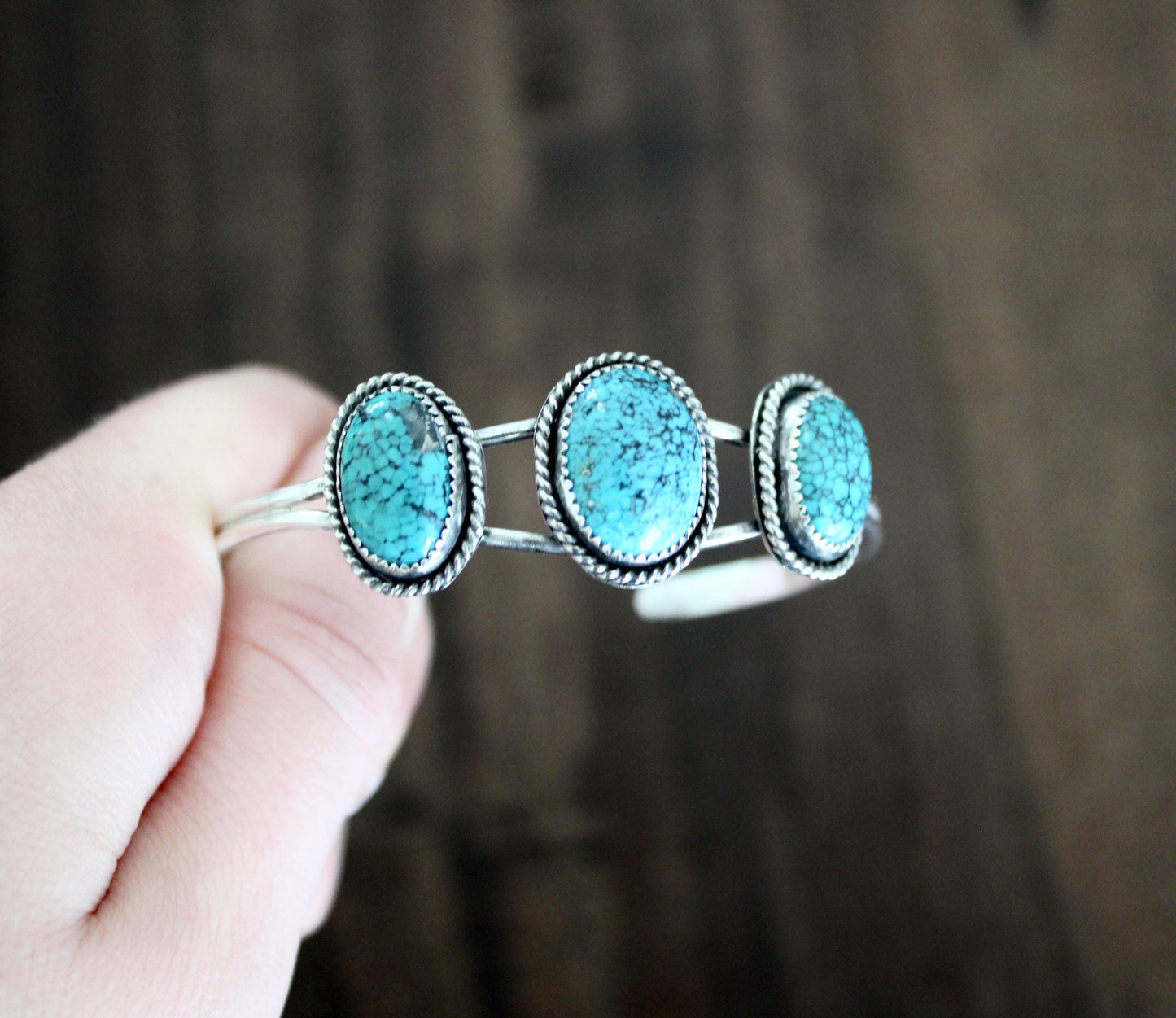 Triple Turquoise Sterling Silver Cuff