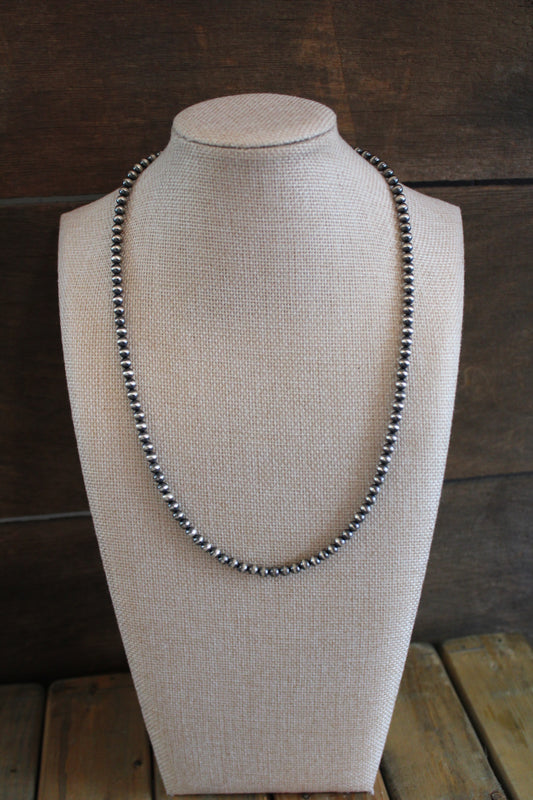 Sterling Silver Pearl Necklace- 20 inch