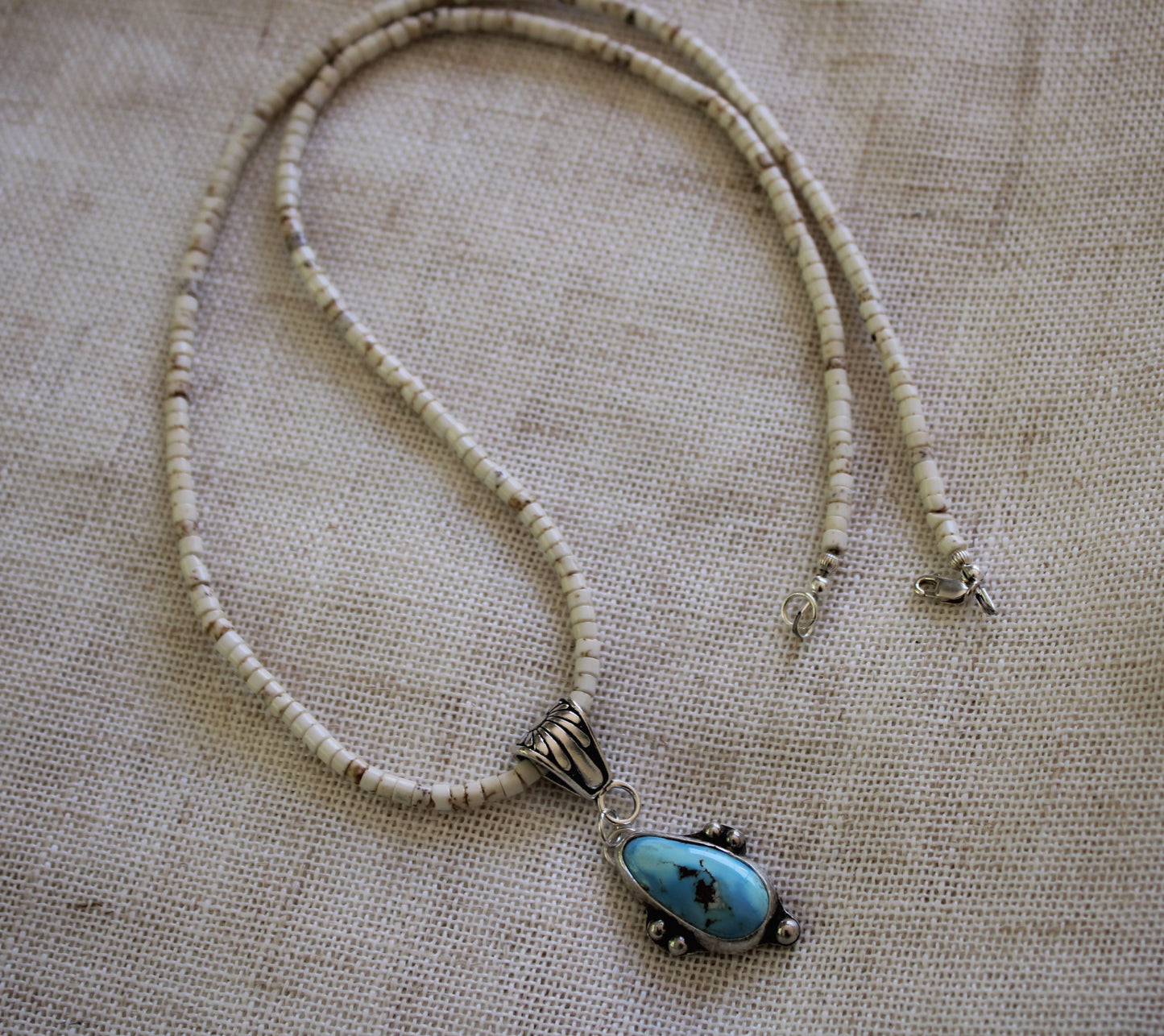 Golden Hills Necklace on White Howlite Turquoise Beaded Necklace