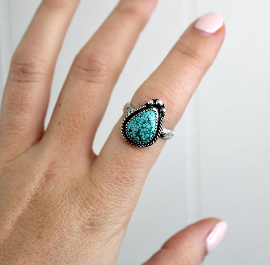 Size 8 -Sterling Silver Turquoise Ring