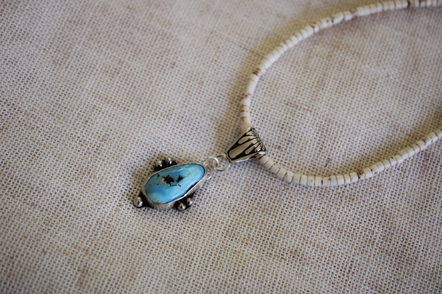 Golden Hills Necklace on White Howlite Turquoise Beaded Necklace