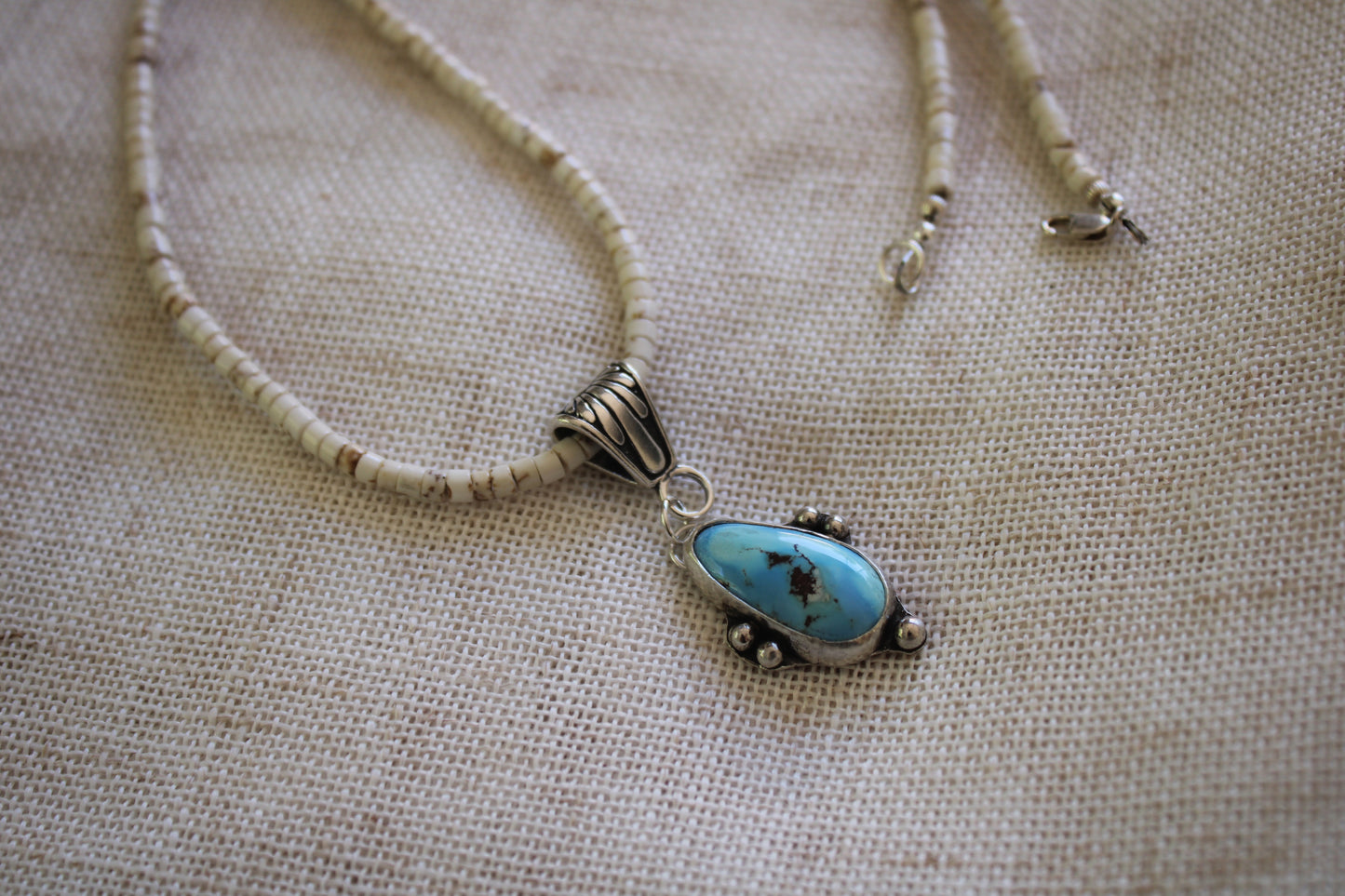 Golden Hills Necklace on White Howlite Turquoise Beaded Necklace