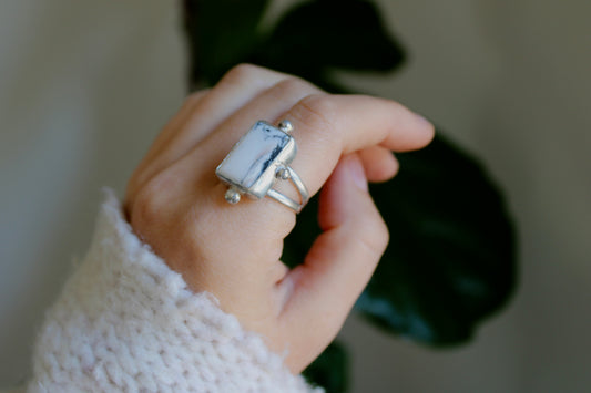 Size 9.5 White Buffalo Turquoise Ring