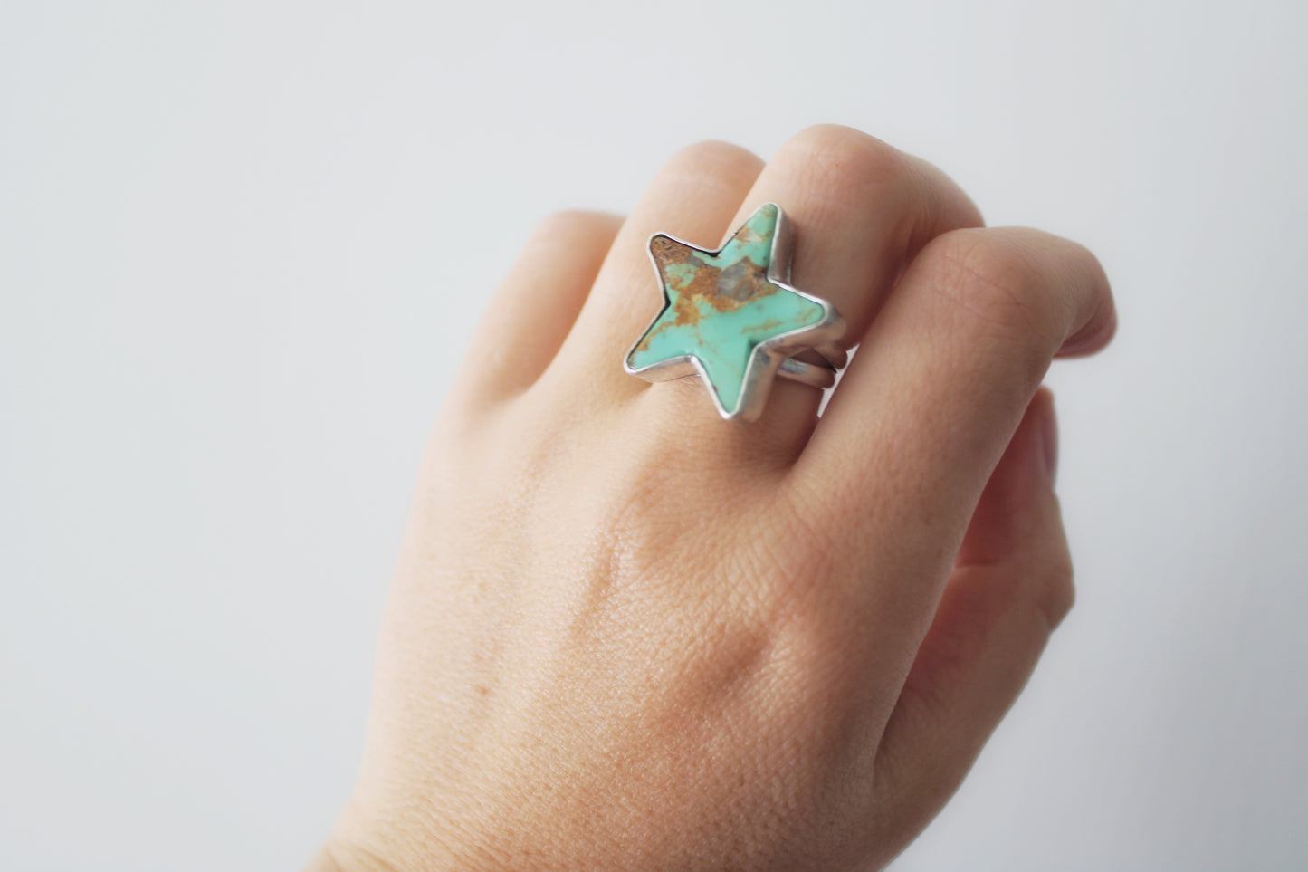Kingman Turquoise Star Ring- Size 6.5