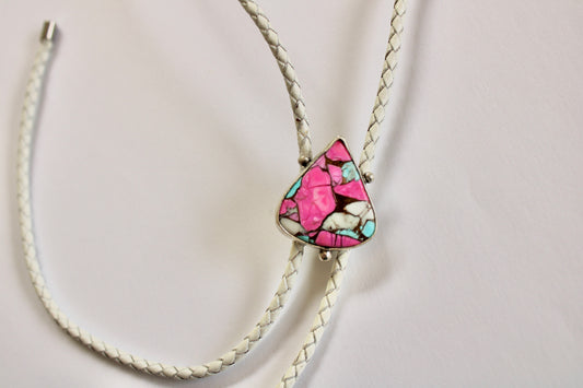 Cotton Candy Dahlia Bolo Tie