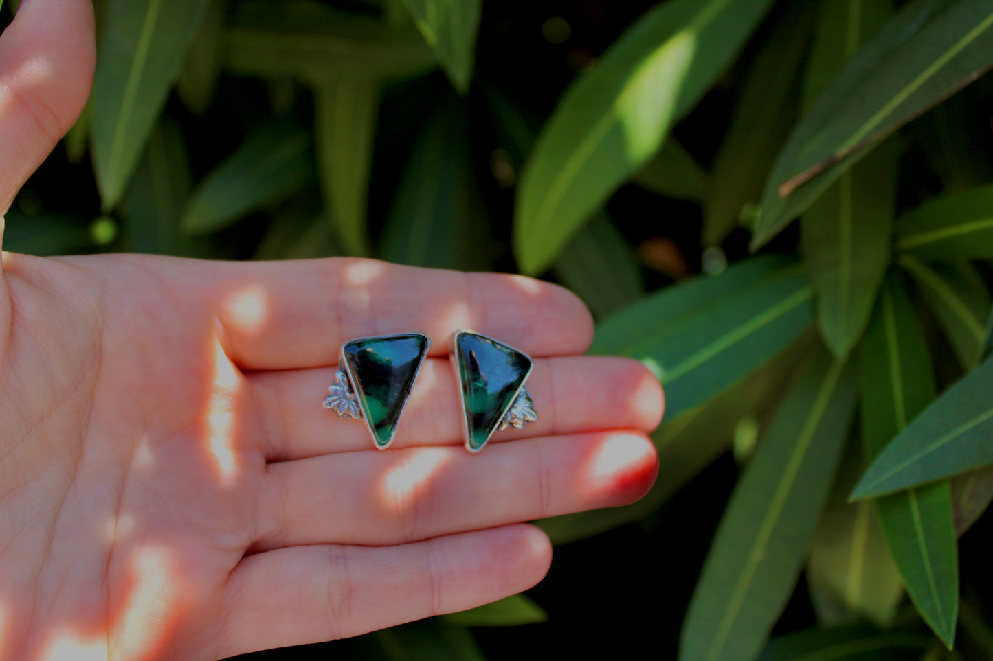 Black Bridge Variscite Earring Studs