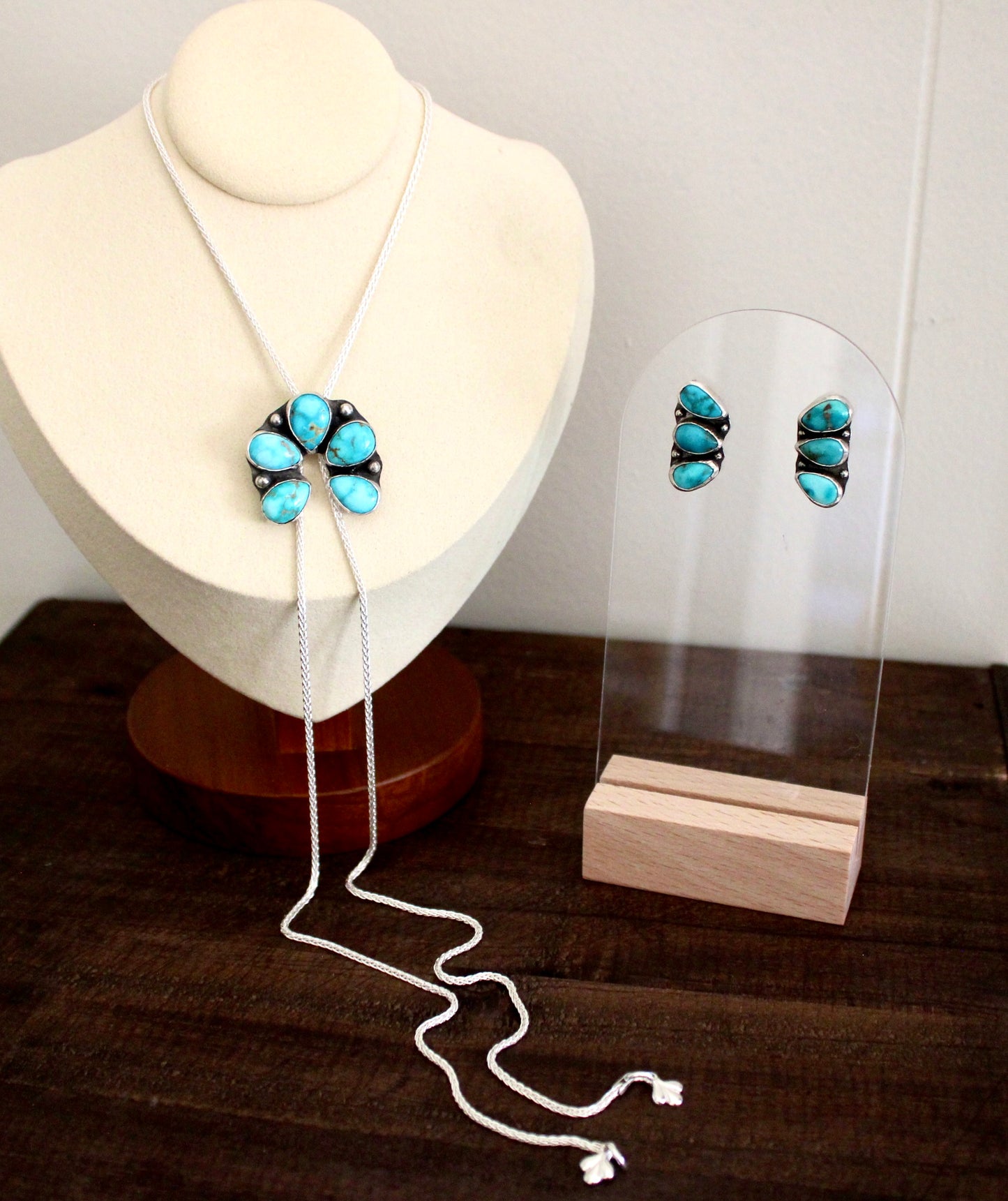 Lone Mountain Turquoise cluster studs