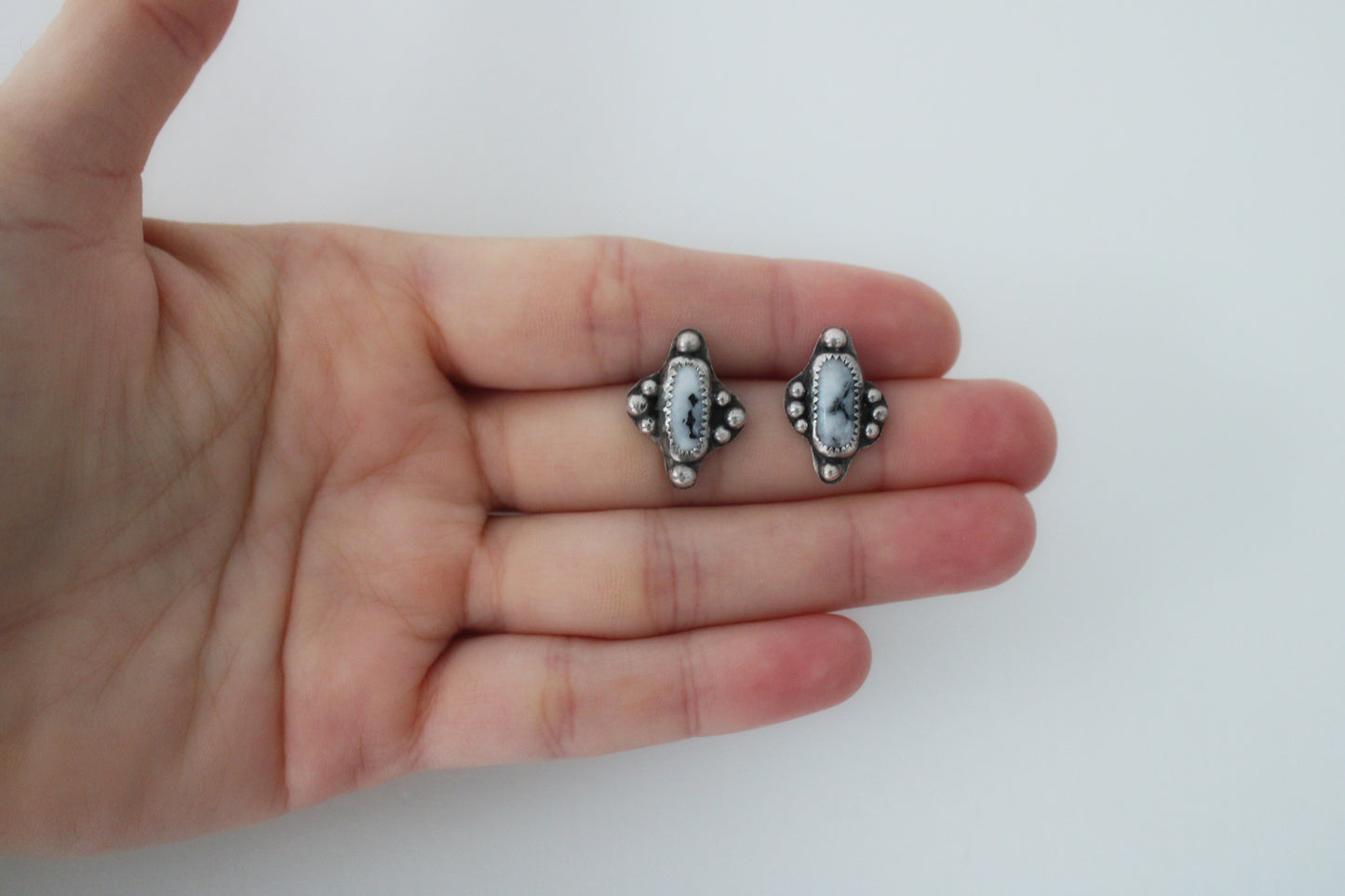 White Buffalo Turquoise Studs