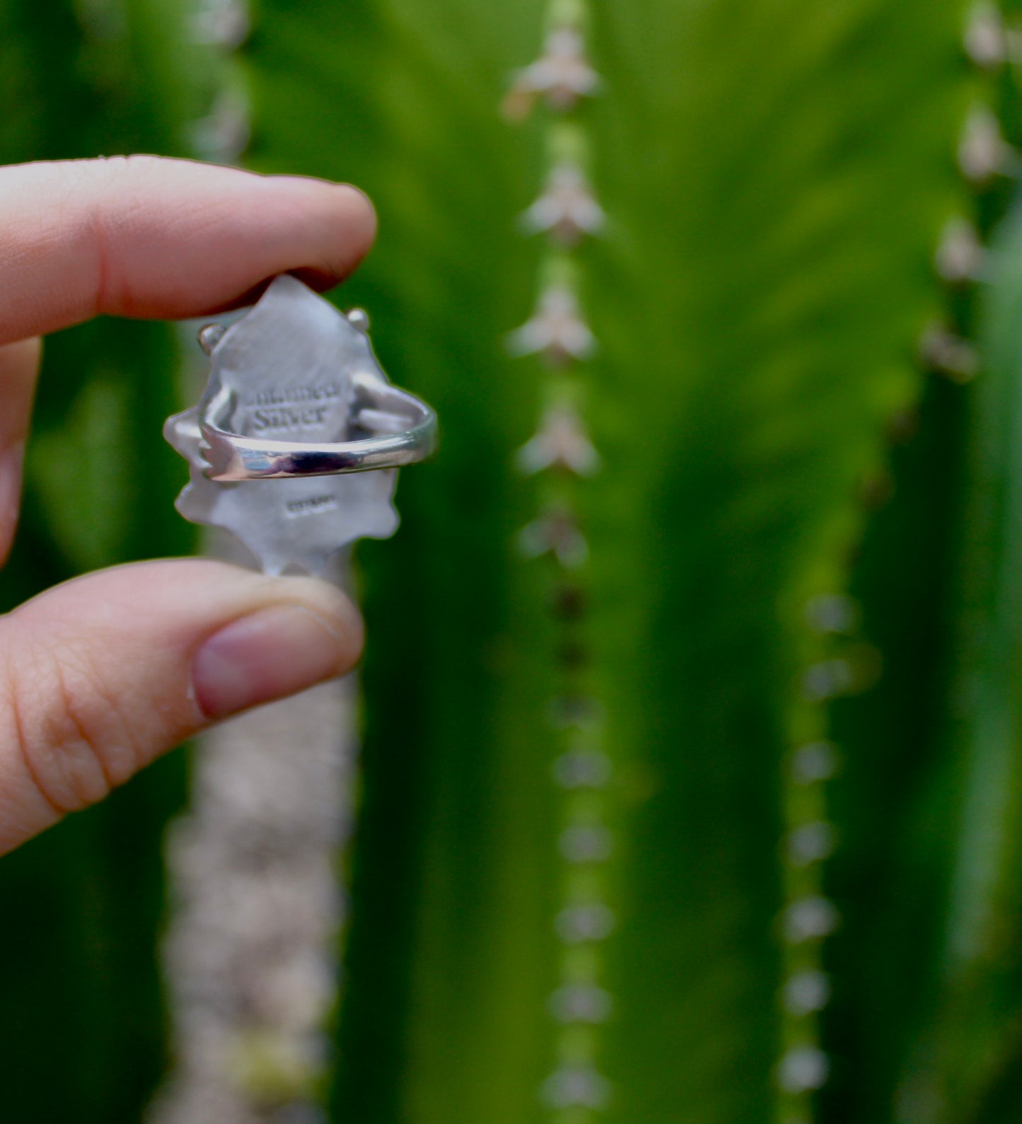 Emerald Valley Ring with moon accent- size 7