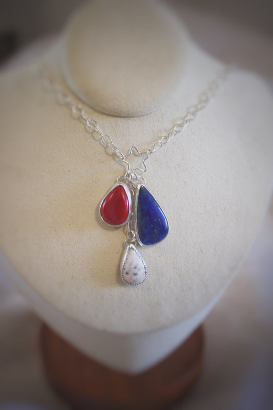 Red, White & Blue Star Necklace