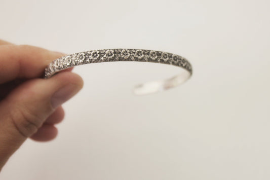 Sterling Silver Floral Cuff