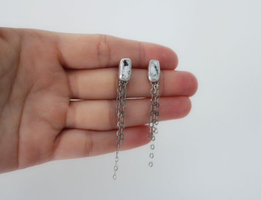 White Buffalo Turquoise duster studs