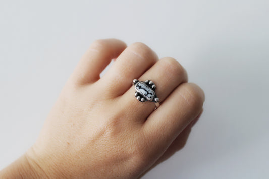White Buffalo Turquoise Ring-Size 8