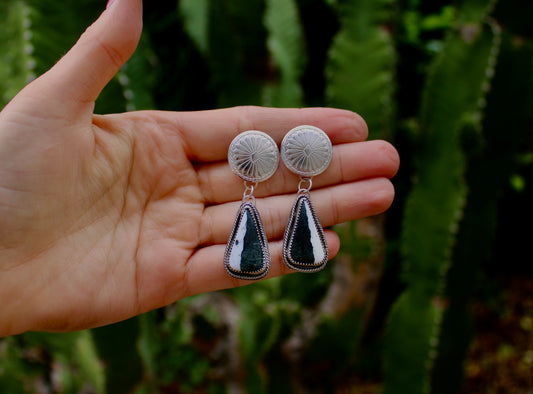 White Buffalo Concho Earrings