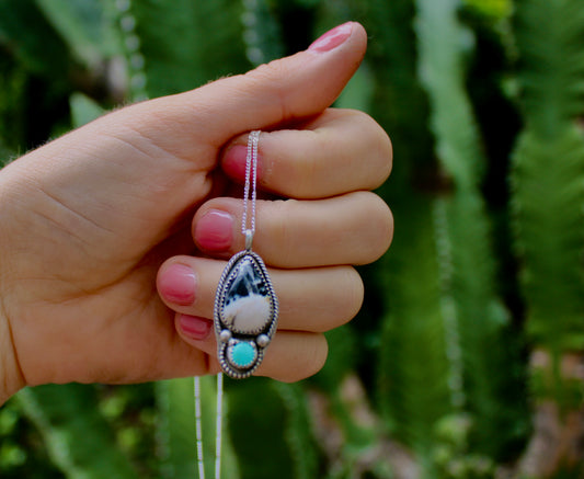 White Buffalo and Kingman Necklace