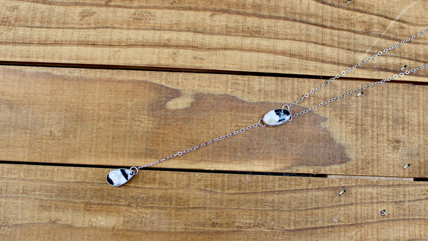 White Buffalo Lariat Necklace