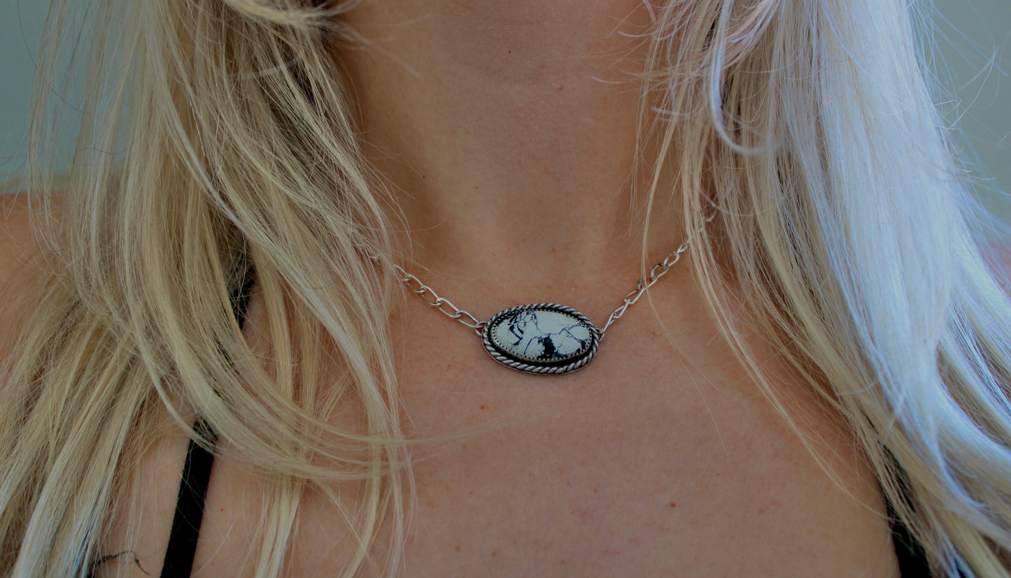 Choker-White Bison Necklace