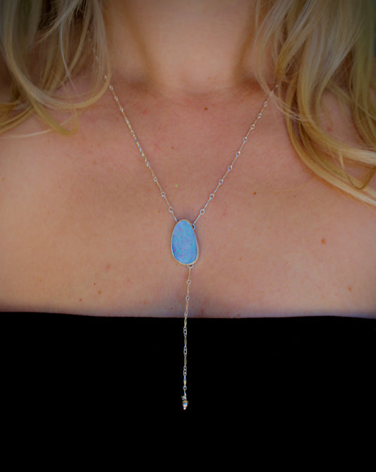 Opal Lariat Necklace