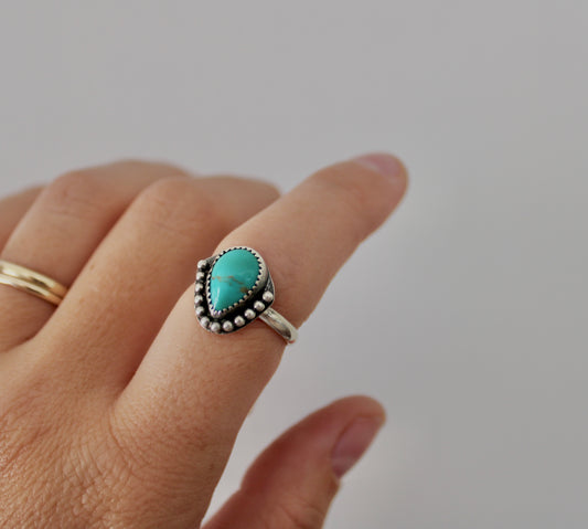 Size 7.5 Sonoran Turquoise Sterling Silver Ring