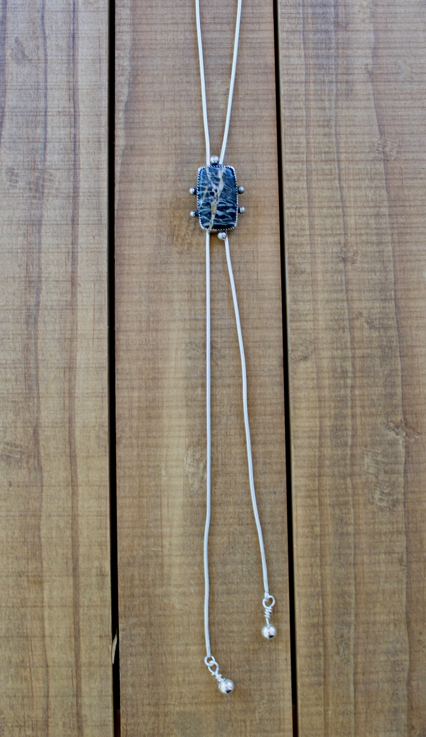 White Buffalo Turquoise Bolo Necklace