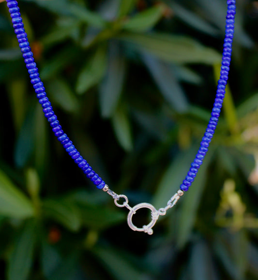 Lapis Lazuli Beaded Charm Necklace