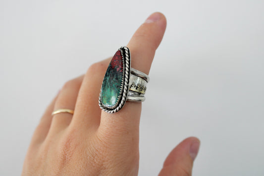 Size 8.5 Sonoran Sunrise Statement Ring with Flames