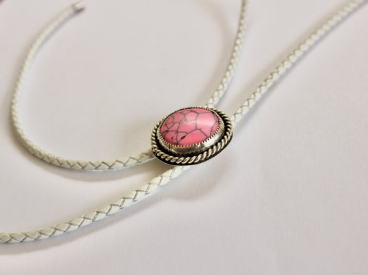 Pink Mojave Composite Bolo Tie