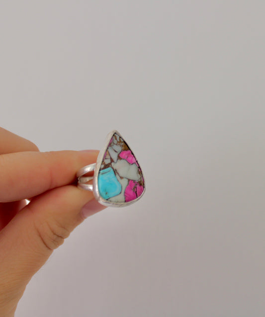 Size 9-Cotton Candy Pink Dahlia Ring