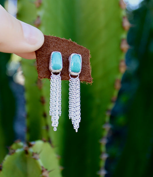 Sonoran Turquoise Fringe Duster Earring Studs