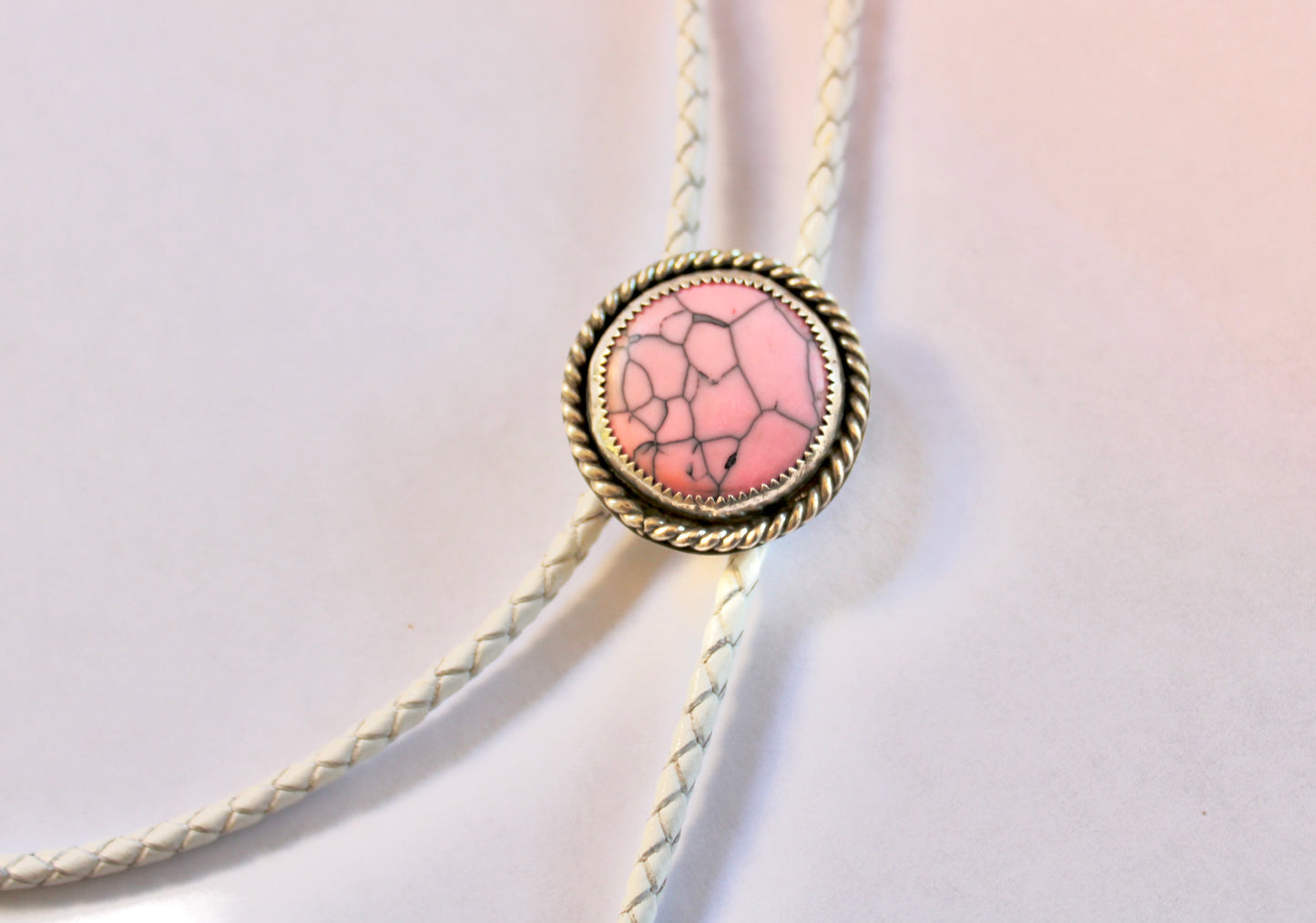 Pink Mojave Composite Bolo Tie