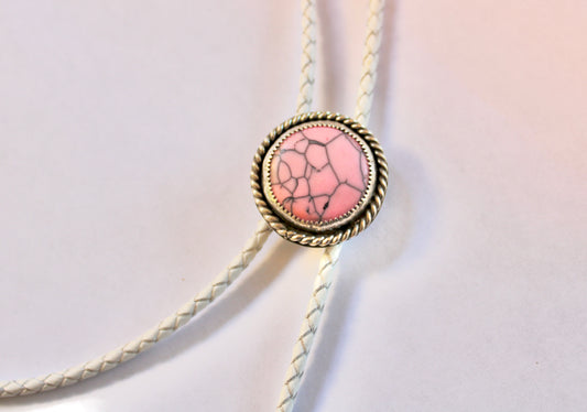 Pink Mojave Composite Bolo Tie