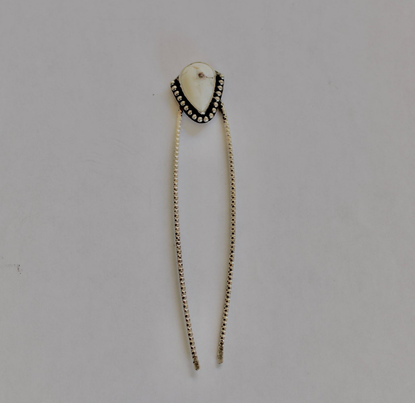 White Buffalo Turquoise Hair Pin