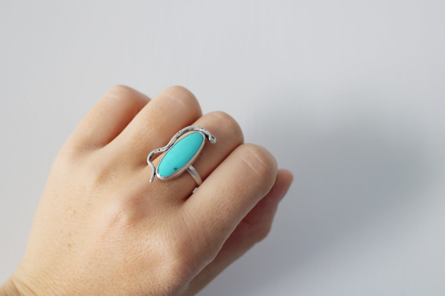 Size 8- Campitos Turquoise Snake Ring