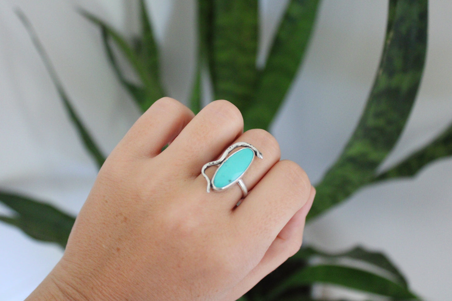 Size 8- Campitos Turquoise Snake Ring